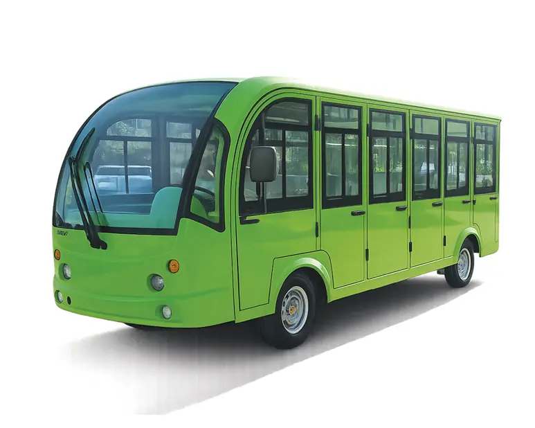 Finns Auto Electric Sightseeing Bus on a guided tour route