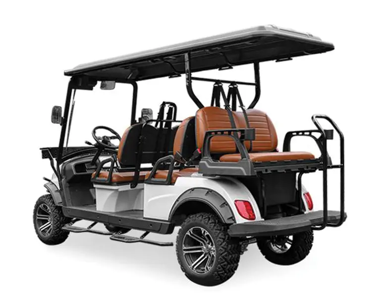 Finns Auto High-Suspension Golf Cart driving on rough outdoor terrain