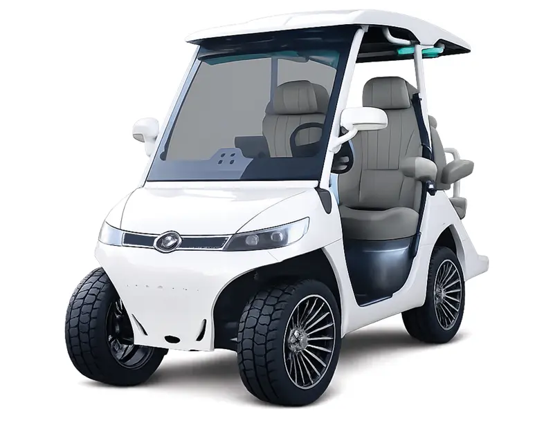 Side exterior view of the Finns Auto Ultra Luxury Golf Cart