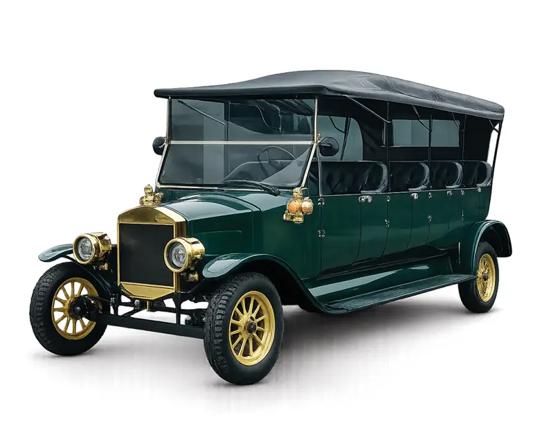 Retro-styled detail on the Finns Auto Vintage Electric Golf Cart