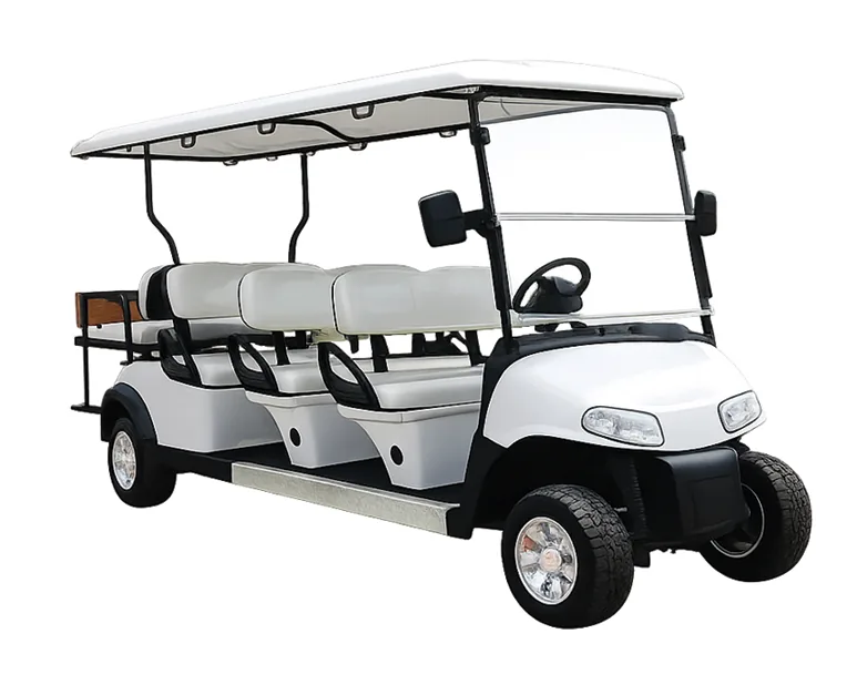 Side and rear view of the Premium Passengers Cart electric golf cart